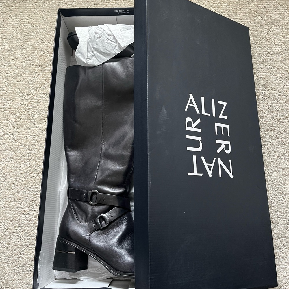 Naturalizer Black Wide Calf Boots